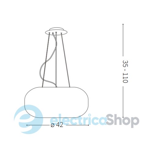 Підвісний світильник Ideal Lux ULISSE SP3 D42 095226