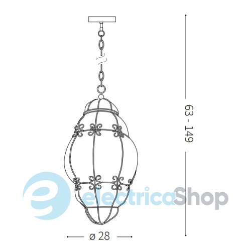 Підвісний світильник Ideal Lux ANFORA SP1 big 131795