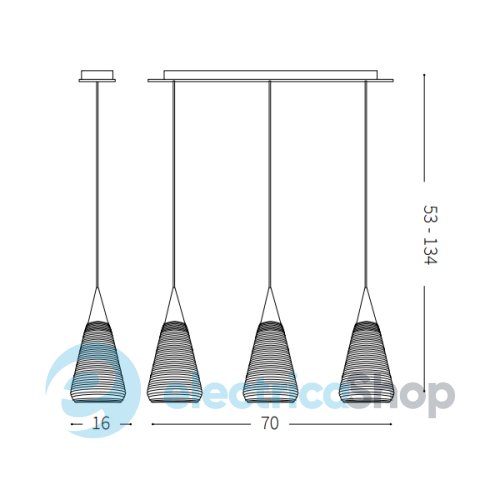 Підвісний світильник Ideal Lux 176277 WAVE SP3