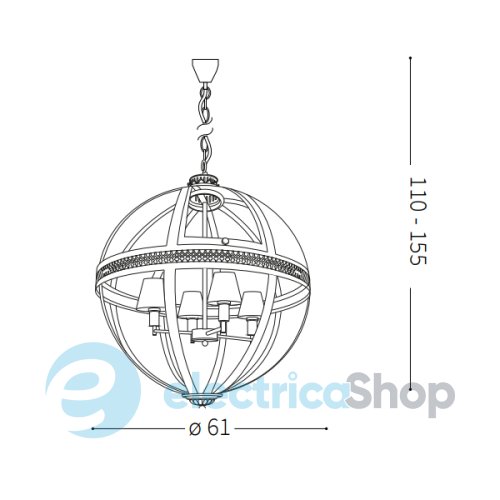 Підвісний світильник Ideal Lux 156330 WORLD SP4