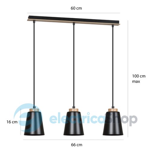 Люстра EMIBIG BOLERO 3 BLACK (442/3)