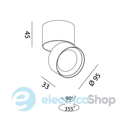 Накладний світильник LTX SOL SURF LED 14W, 3000K (02.9533.14.930.BK)