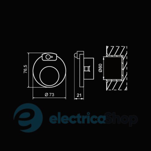 Вбудований LED-світильник з датчиком руху 02-212-51 Ledix MUNA 5900К