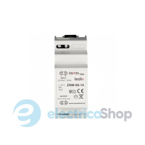Модульний блок живлення Ledix ZNM-08-14 на DIN-рейку 14V DC/8W