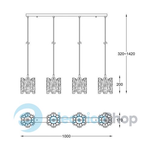Подвесной светильник Zuma Line FROZE P0509-04C-B5AC