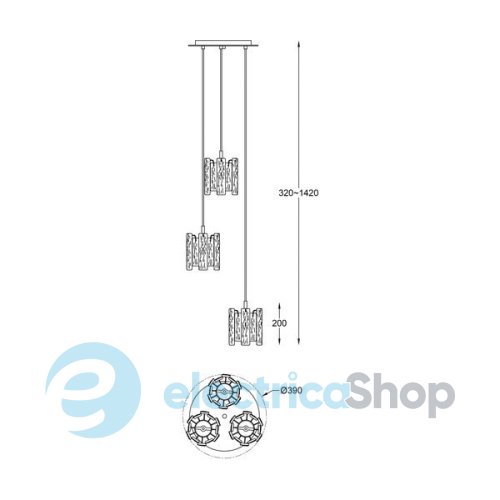 Подвесной светильник Zuma Line FROZE P0509-03D-B5AC