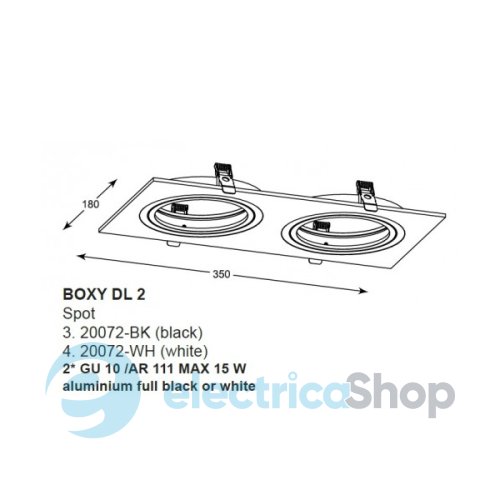 Точечный светильник Zuma Line BOXY DL2 SPOT 20072-WH