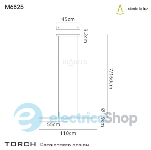 Подвесной светильник Mantra Torch 6825