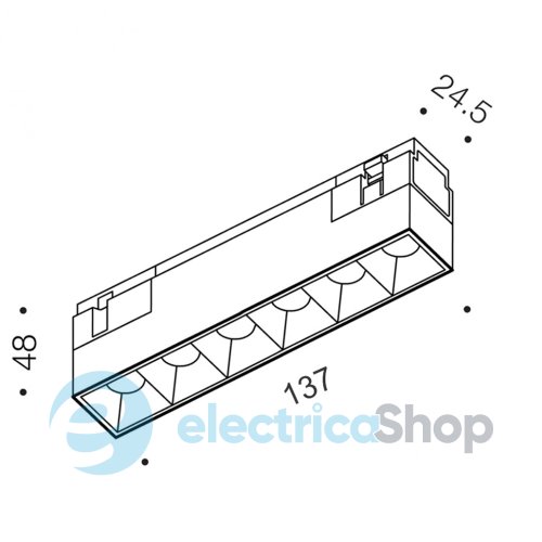 Трековий світильник LTX IN LINE COMFORT LED 8W, 3000К, чорний (06.1371.8.930.BK)