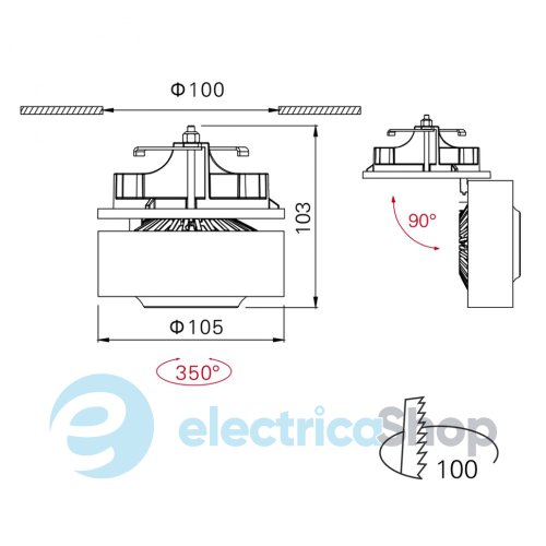 Світильник вбудований LTX EYE INC LED 12W, 3000К (01.3500.12.830.WH)