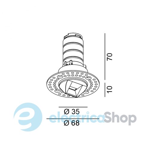 Вбудований світильник  LTX NANO WW R TRIMLESS 3000К 6W (01.3902.6.930.BK)
