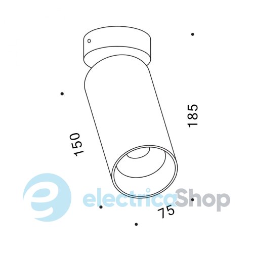 Точковий світильник LTX TUB L SA 150 LED 13W, 4000К (02.0715.13.940.BK)