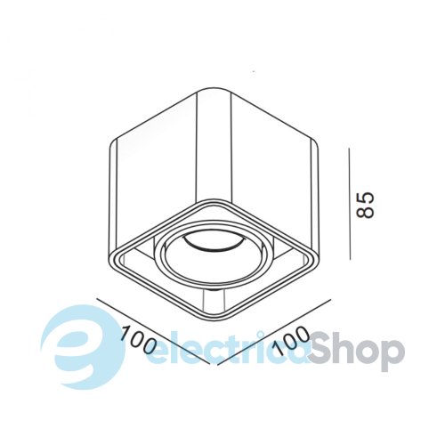 Накладний світильник LTX BOX LED 10W, 3000K (02.8030.10.830.BK)