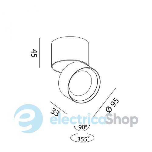 Накладний світильник LTX SOL SURF LED 14W, 3000K (02.9533.14.930.WH)