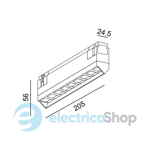 Трековий світильник LTX IN LINE WALL WASHER 205 LED 10W, 3000K (06.2055.10.930.BK)