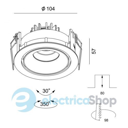 Встраиваемый светильник LTX Rio 3000К 10W (01.6490.10.930.WH)