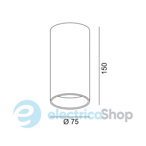 Точковий світильник LTX TUB L LED 18W, 3000К (02.0711.18.930.BK)