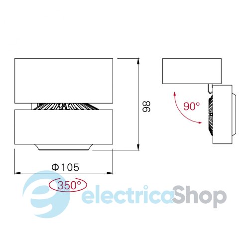 Точковий світильник  LTX EYE SURF LED 3000K 12W (02.6100.12.830.BK)