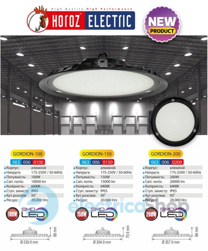 Промышленный светильник Horoz GORDION-100 063-006-0100 LED подвесной