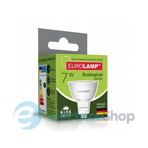 Точкова світлодіодна лампа Eurolamp ЕКО серія "P" MR16 7W GU5.3 4000K LED-SMD-07534(P)