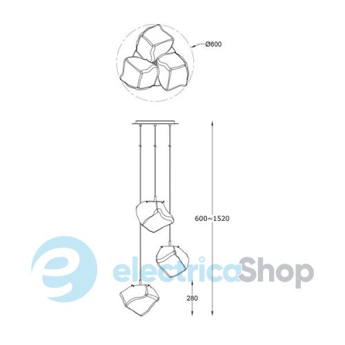 Люстра Zuma ROCK P0488-03A-B5HF