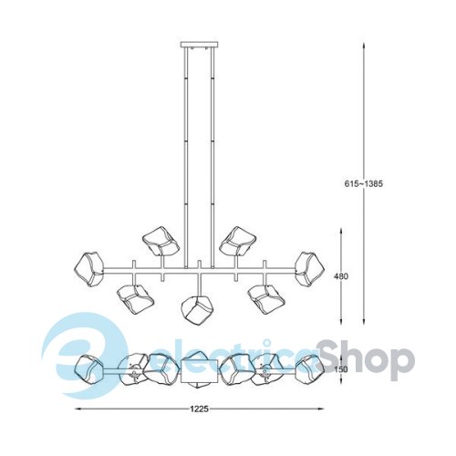 Люстра Zuma ROCK P0488-07T-SEAC