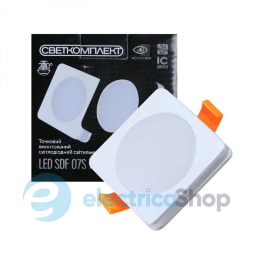Светильник точечный врезной Светкомплект LED SDF 07S 7W 4500K WH белый