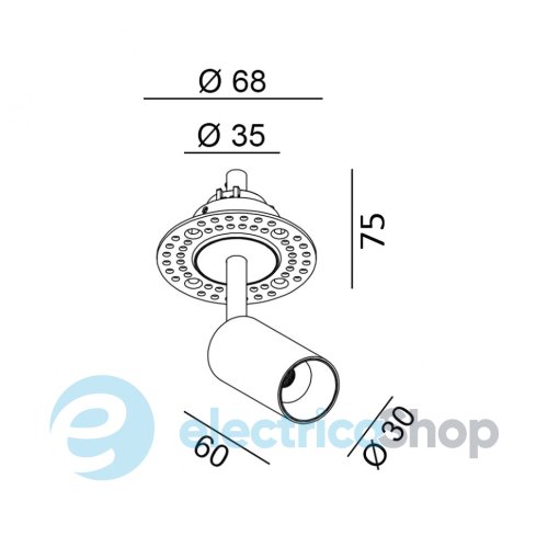 Светильник встраиваемый LTX NANO TUB S TRIMLESS LED 7W 3000K (01.3904.7.930.BK)