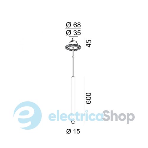 Підвісний світильник LTX TUB XS P NANO BASE LED 2,4W 3000К (03.0161.2.930.WH)
