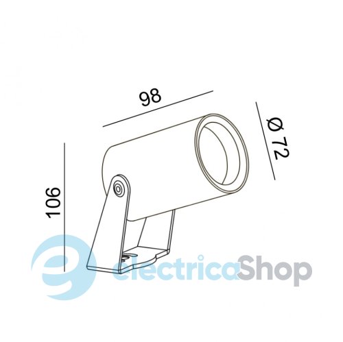 Вуличний світильник LTX VISOR72 LED 10,5W 3000К, темно-сірий (08.3012.11.930.GR.50°)