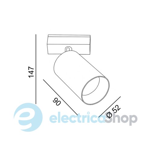 Трековый светильник LTX IN LINE TUB M A 90 LED 12W, 3000К хром (06.0591.14.930.СR)