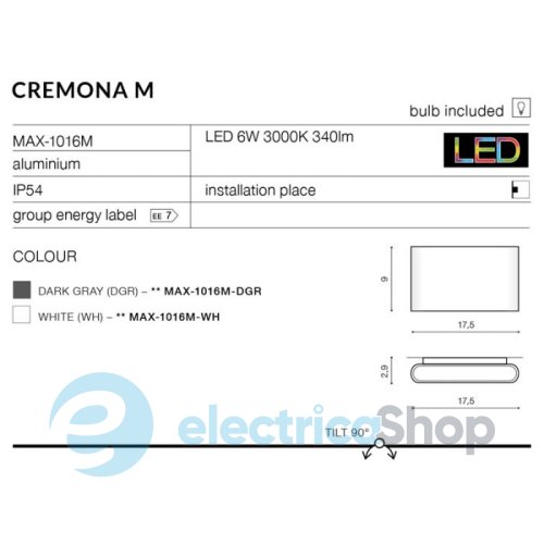 Настенный уличный светильник Azzardo Cremona M AZ2181
