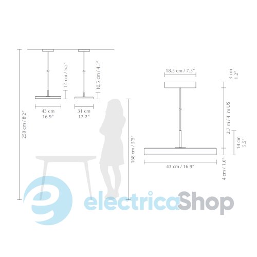 Люстра UMAGE 2173 Asteria Petrol Blue LED