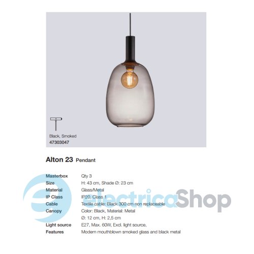 Підвісний світильник Nordlux ALTON 23 47303047