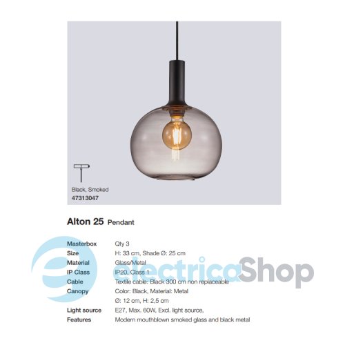 Підвісний світильник Nordlux ALTON 25 47313047