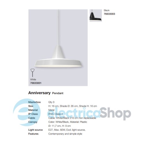 Підвісний світильник Nordlux ANNIVERSARY 76633003