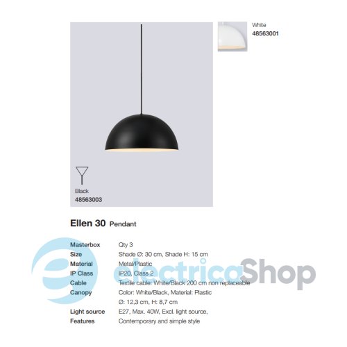 Підвісний світильник Nordlux ELLEN 30 48563003