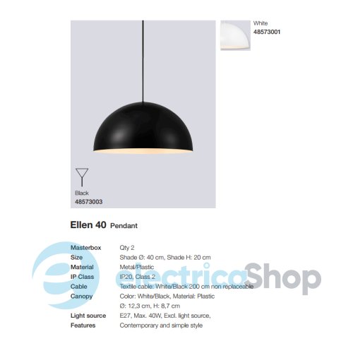 Підвісний світильник Nordlux ELLEN 40 48573003