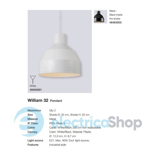 Підвісний світильник Nordlux WILLIAM 32 48463003