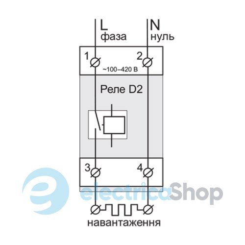 Реле напруги ZUBR 1-ф, 50 А D2-50