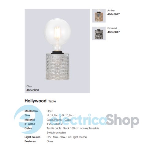 Настольная лампа Nordlux HOLLYWOOD 46645027