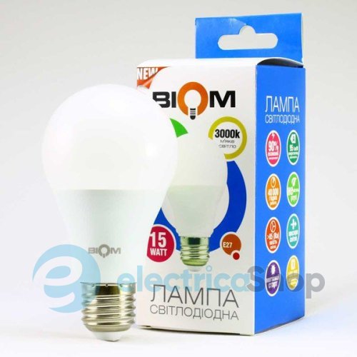LED-лампа Biom BT-515 A60 15W E27 3000К матова