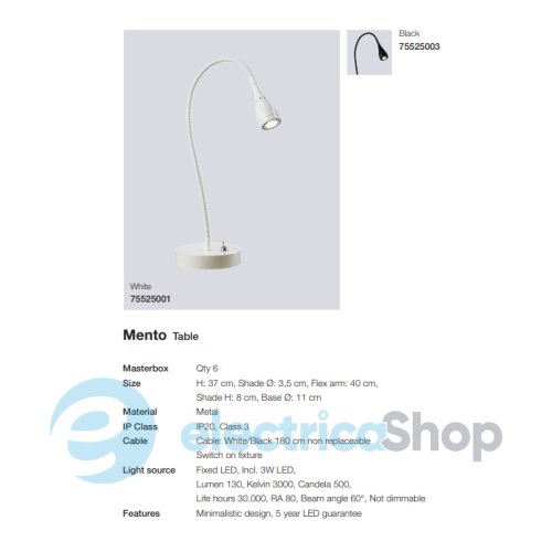 Настольная лампа Nordlux MENTO 75525003