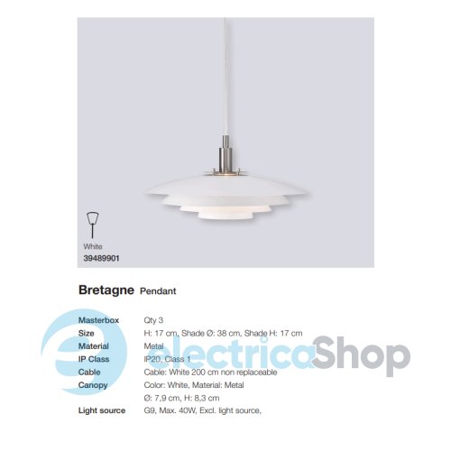 Підвісний світильник Nordlux BRETAGNE 39489901