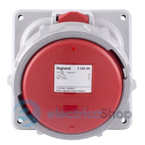 Розетка встраиваемая 125А 3К+З 380В IP67 P17 Tempra Pro