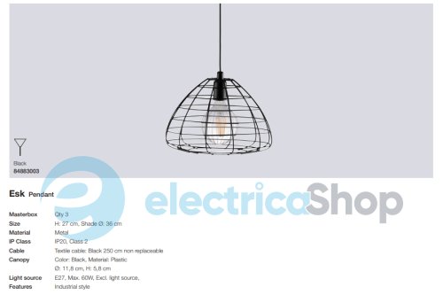 Підвісний світильник Nordlux ESK 84883003