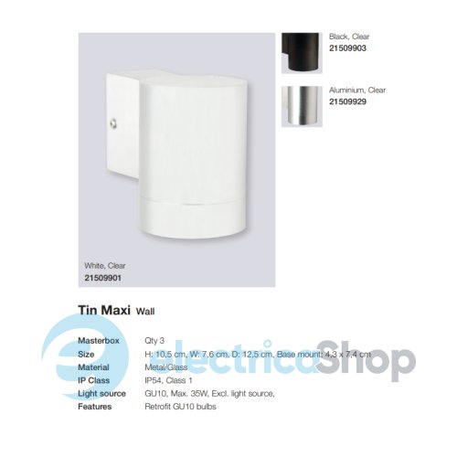 Уличный светильник Nordlux TIN MAXI 21509901