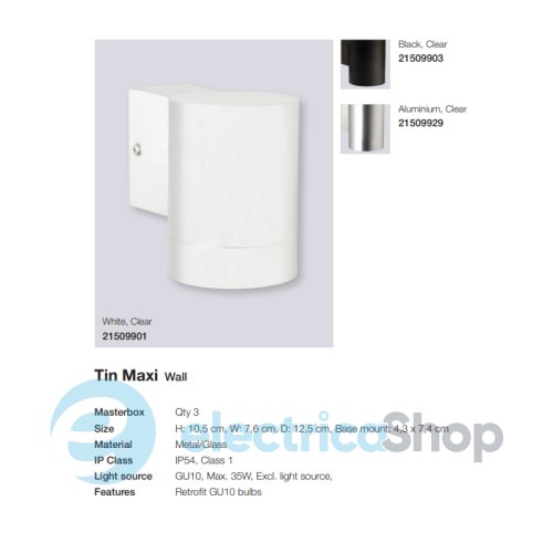Вуличний світильник Nordlux TIN MAXI 21509929