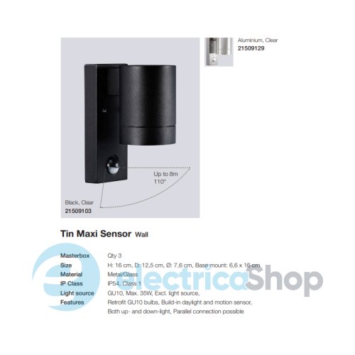 Уличный светильник Nordlux TIN Sensor 21509103