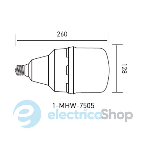 Лампа светодиодная MAXUS HW 50W 5000K E27/E40 (переходник) высокомощная 1-MHW-7505